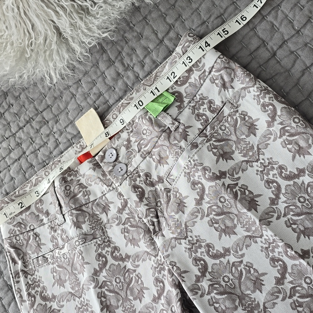 Anthropologie Cartonnier Silver Brocade Crop Pant - Picture 12 of 15
